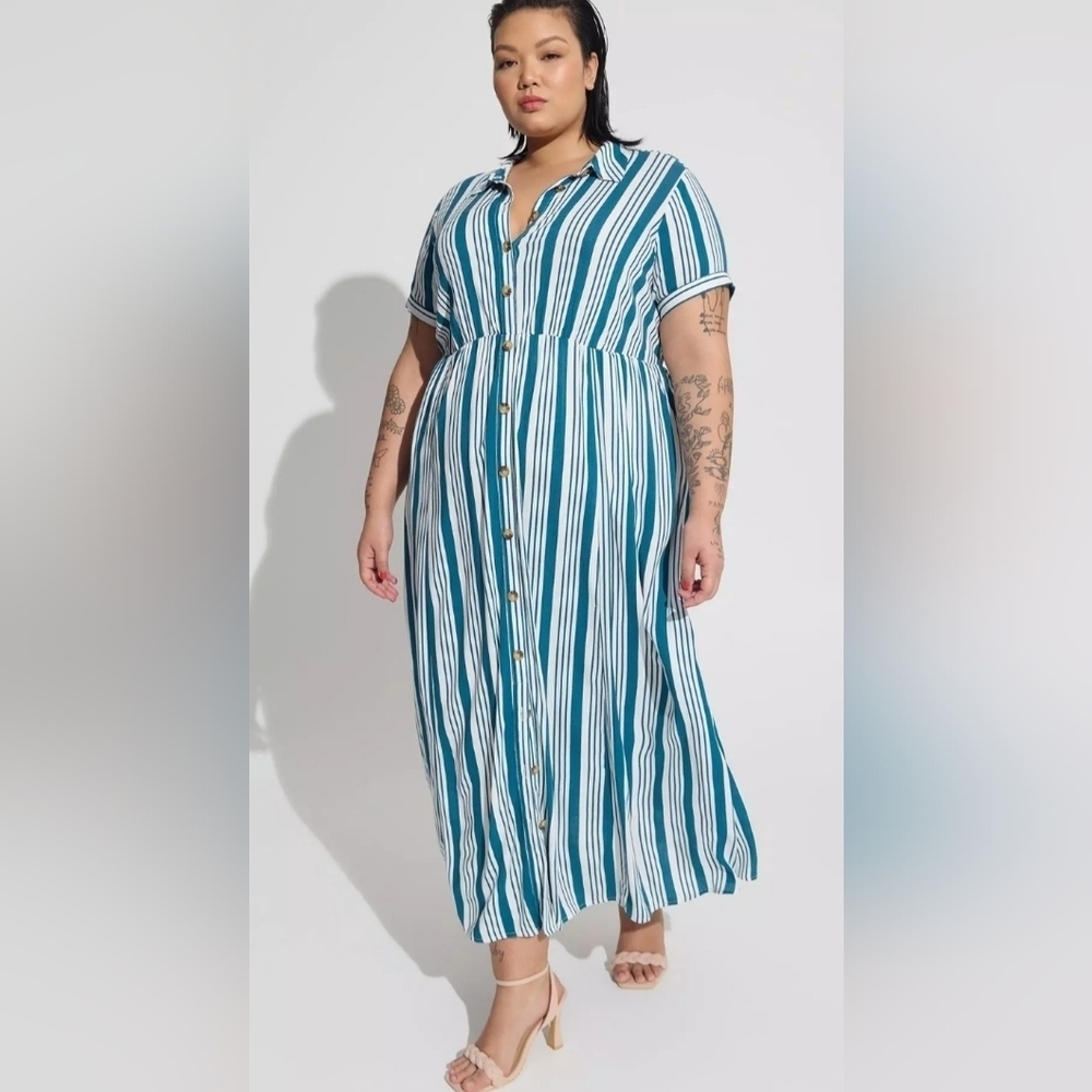 Torrid Plus Size - Maxi Rayon Button Front Dress, Sz 3X